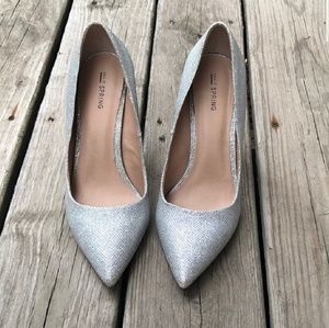 Sparkle silver stiletto heels